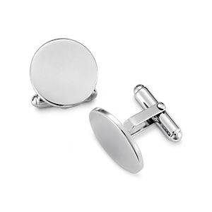 Round Cuff Links in Sterling Silver