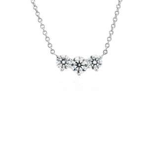 Premier Three-Stone Diamond Necklace in Platinum (1 1/2 ct. tw.)