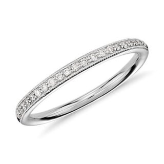 Riviera Pavé Heirloom Diamond Ring in 14k White Gold (1/8 ct. tw.)