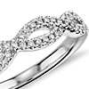 Infinity Twist Micropavé Diamond Wedding Ring in 14k White Gold (1/5 ct. tw.)