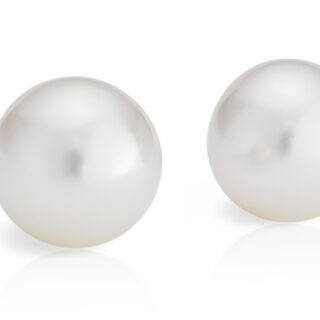 South Sea Cultured Pearl Stud Earrings in 18k White Gold (9.0-9.5mm)