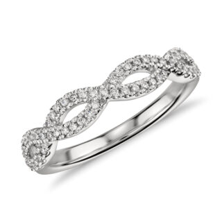Infinity Twist Micropavé Diamond Wedding Ring in Platinum (1/5 ct. tw.)