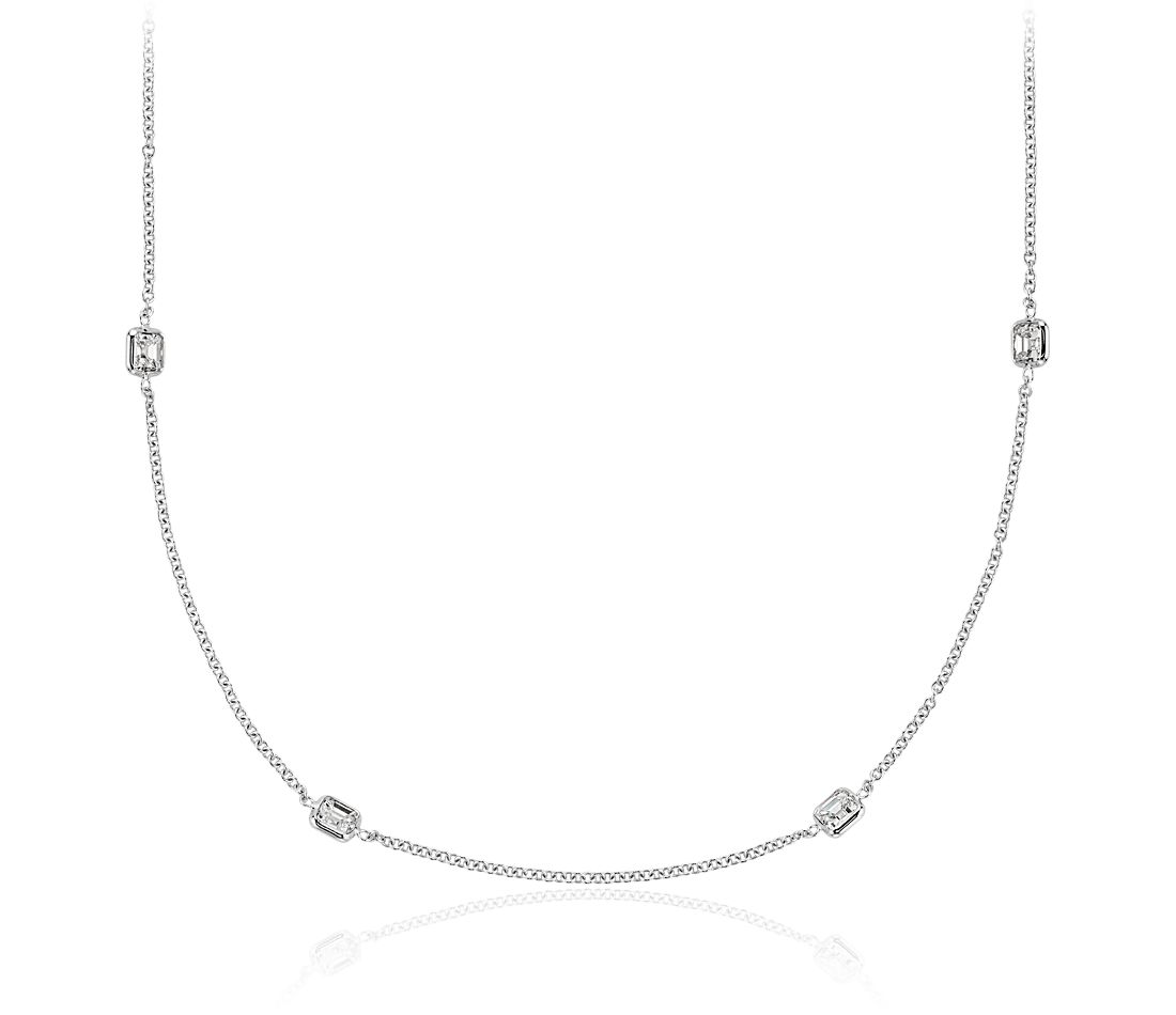 Fancies by the Yard Asscher-Cut Bezel Diamond Necklace in 18k White Gold (2 ct. tw.) Fancies by the Yard Asscher-Cut Bezel Diamond Necklace in 18k White Gold (2 ct. tw.)