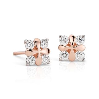 Blue Nile Studio Rose Petal Diamond Stud Earring in 18k Rose Gold (3/8 ct. tw.)