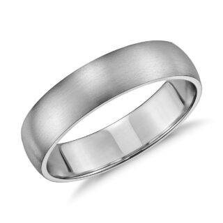 Matte Classic Wedding Ring in 14k White Gold (5mm)