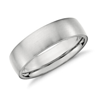 Matte Low Dome Comfort Fit Wedding Ring in Platinum (6mm)