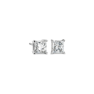 Princess-Cut Diamond Stud Earrings in 14k White Gold (2 ct. tw.)
