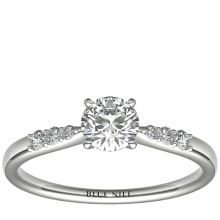 1/2 Carat Ready-to-Ship Petite Diamond Engagement Ring in 14k White Gold