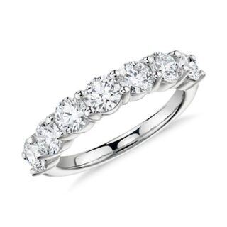 Blue Nile Signature Comfort Fit Seven-Stone Diamond Ring in Platinum (1.5 ct. tw.)