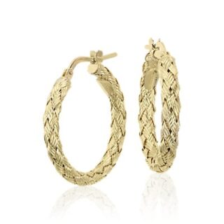 Braided Hoop Earrings in 18k Italian Yellow Gold