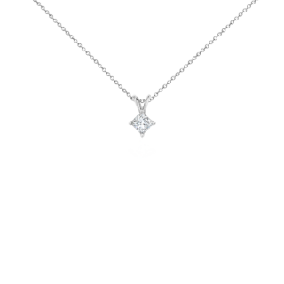 Princess-Cut Diamond Solitaire Pendant in 14k White Gold (1/2 ct. tw.)