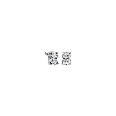 Oval Diamond Stud Earrings in 14k White Gold (1/2 ct. tw.)