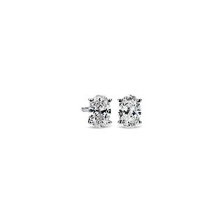 Oval Diamond Stud Earrings in 14k White Gold (3/4 ct. tw.)