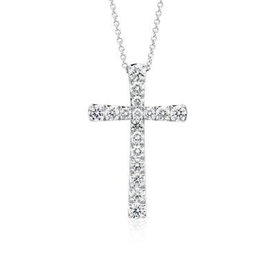Diamond Cross Pendant in 14k White Gold (1 1/2 ct. tw.)