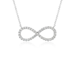 Diamond Infinity Necklace in 14k White Gold (1/2 ct. tw.)