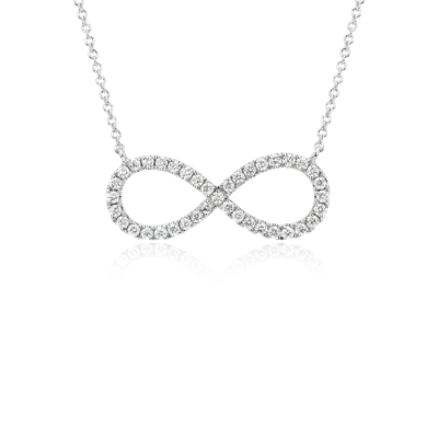 Diamond Infinity Necklace in 14k White Gold (1/2 ct. tw.)