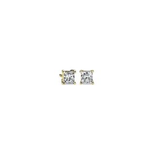 Princess Diamond Stud Earrings in 14k Yellow Gold (1/2 ct. tw.)