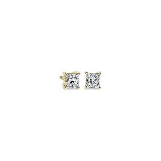 Princess Diamond Stud Earrings in 14k Yellow Gold (3/4 ct. tw.)