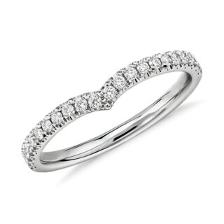 Classic V-Curved Diamond Ring in 14k White Gold (1/5 ct. tw.)