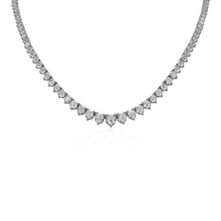 Graduated Diamond Eternity Necklace in 18k White Gold (15 ct. tw.) F/VS
