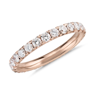 French Pavé Diamond Eternity Ring in 14k Rose Gold  (1 ct. tw.)