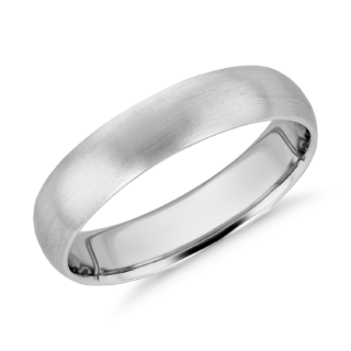 Matte Mid-weight Comfort Fit Wedding Ring in Platinum (5mm)
