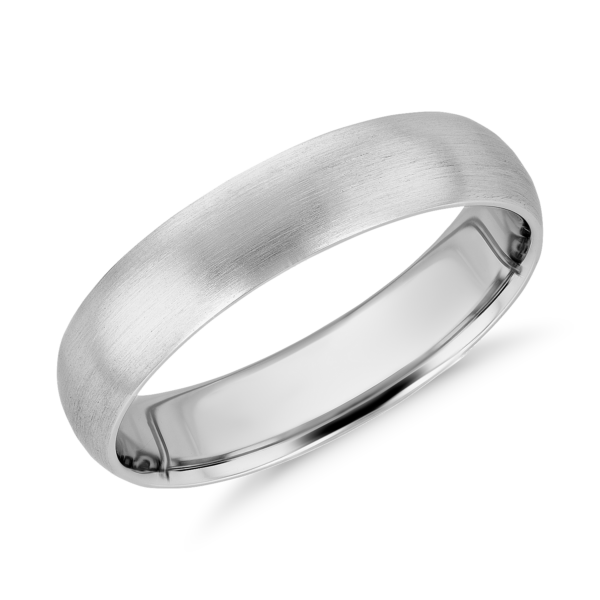 Matte Mid-weight Comfort Fit Wedding Ring in Platinum (5mm)
