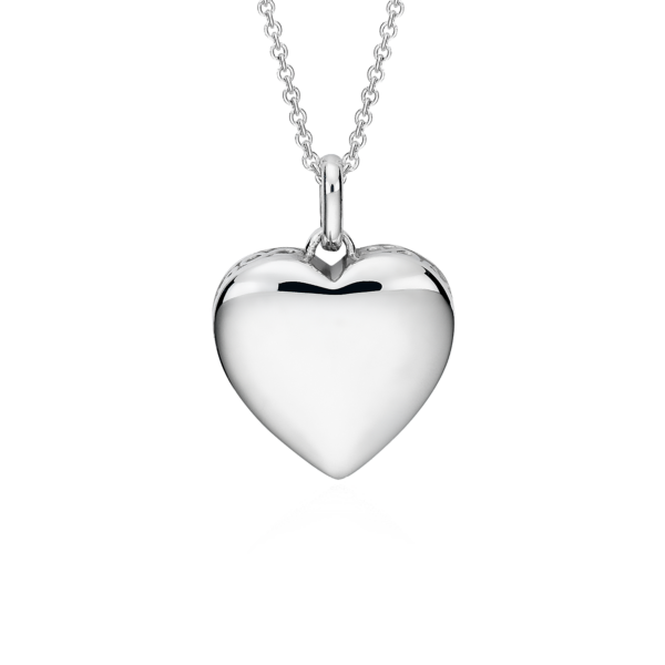 18" Engravable Infinity Heart Pendant in Sterling Silver (1 mm)
