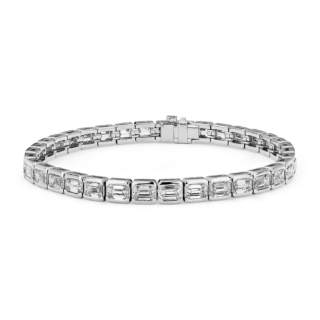 Emerald-Cut Diamond Eternity Line Tennis Bracelet in Platinum (11 1/10 ct. tw.)