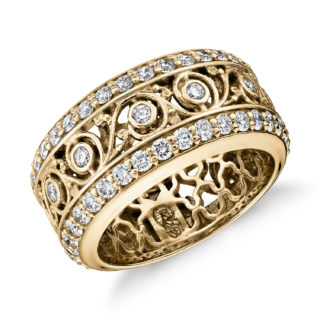 Bella Vaughan for Blue Nile Lace Diamond Eternity Ring in 18k Yellow Gold (1 3/8 ct. tw.)
