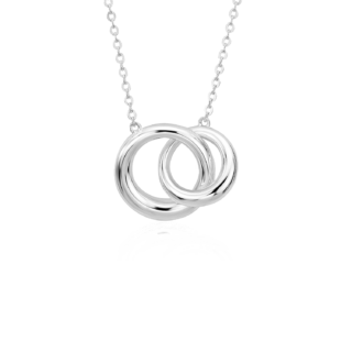 18" Infinity Ring Necklace in Sterling Silver (1 mm)