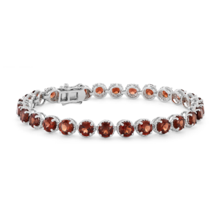 Garnet Round Rope Bracelet in Sterling Silver (5mm)