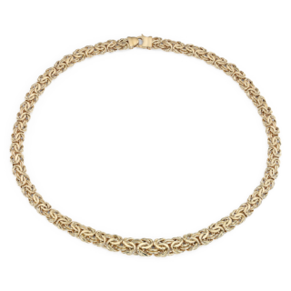18" Graduated Byzantine Necklace in 14k Yellow Gold (7-12 mm)