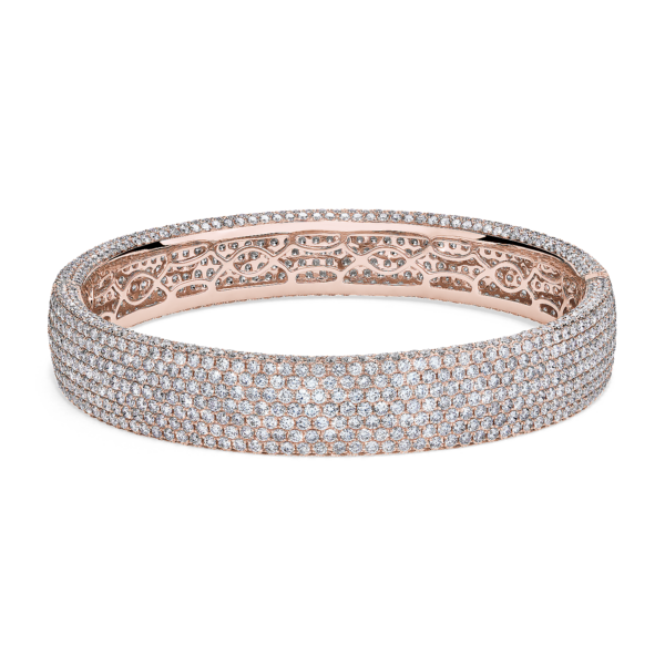 Diamond Pavé Bangle Bracelet in 18k Rose Gold (15 ct. tw.)