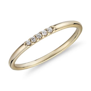 Ultra Mini Diamond Pavé Stackable Fashion Ring in 14k Yellow Gold