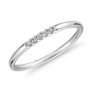 Ultra Mini Diamond Pave Stackable Fashion Ring in 14k White Gold