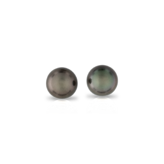 Tahitian Cultured Pearl Stud Earrings in 18k White Gold (8-9mm)