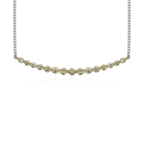 Yellow Diamond Smile Necklace in 18k Yellow and White Gold (3/8 ct. tw.)