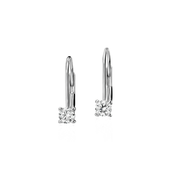 Diamond Four-Prong Drop Earring in 14k White Gold (1/2 ct. tw.)