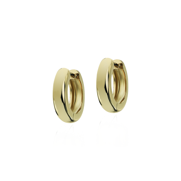 Mini Huggie Hoop Earrings in 14k Yellow Gold (4 x 15 mm)