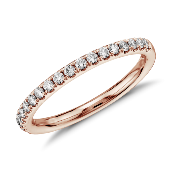 Riviera Pavé Diamond Ring in 14k Rose Gold (1/4 ct. tw.)
