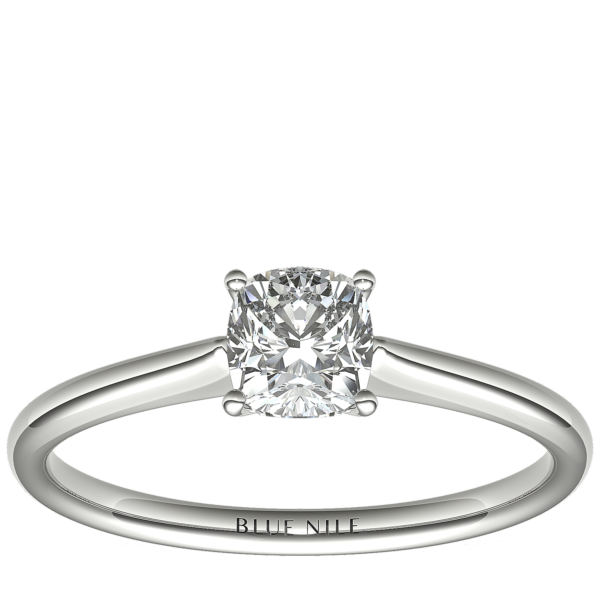 3/4 Carat Astor Cushion-Cut Petite Solitaire in Platinum (F/VS2) Ready-to-Ship