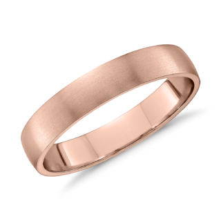 Matte Classic Wedding Ring in 14k Rose Gold (4mm)
