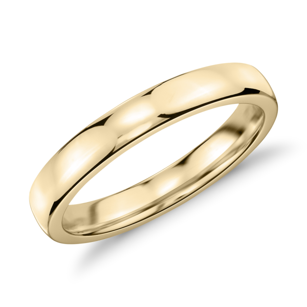Low Dome Comfort Fit Wedding Ring in 14k Yellow Gold (3mm)