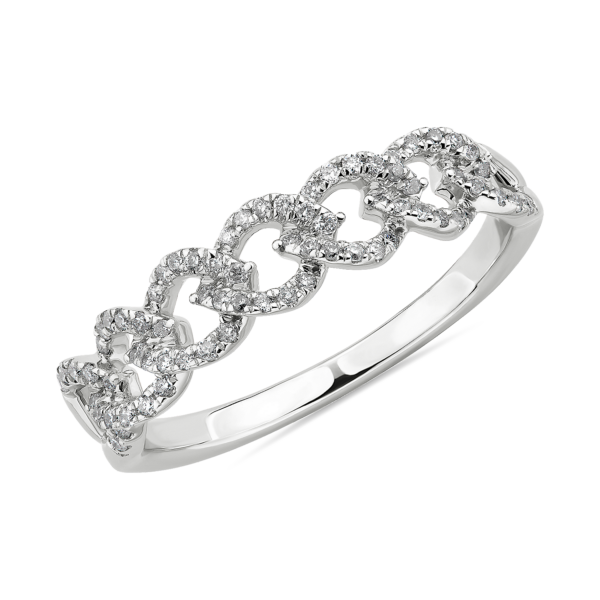 Diamond Link Fashion Ring in 14k White Gold (1/4 ct. tw.)