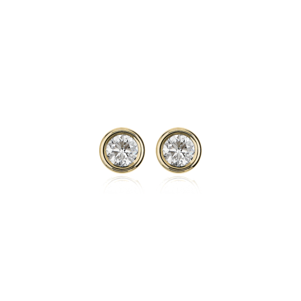 Diamond Bezel Set Stud Earrings in 14k Yellow Gold (3/4 ct. tw.)