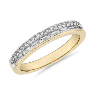 ZAC ZAC POSEN Double Row Baguette & Pave Diamond Wedding Ring in 14k Yellow Gold (3 mm