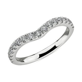 Curved Diamond Wedding Ring in 14k White Gold (1/2 ct. tw.)
