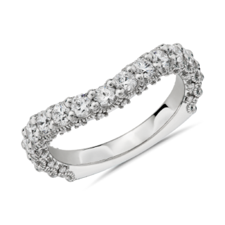 Bella Vaughan for Blue Nile Roma Curved Diamond Wedding Ring in Platinum (1 1/3 ct. tw.) - G/VS2