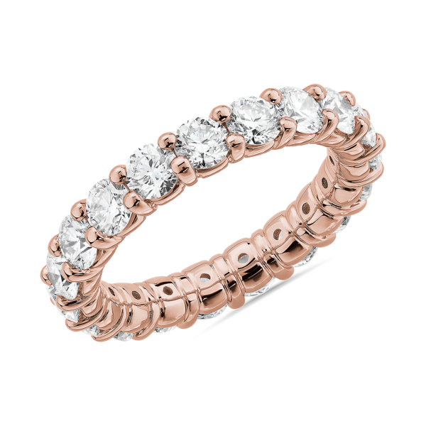 Comfort Fit Round Brilliant Diamond Eternity Ring in 14k Rose Gold (3 ct. tw.)